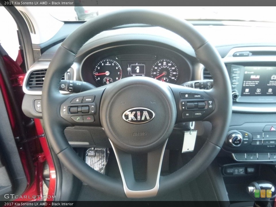 Black Interior Steering Wheel for the 2017 Kia Sorento LX AWD #115886304