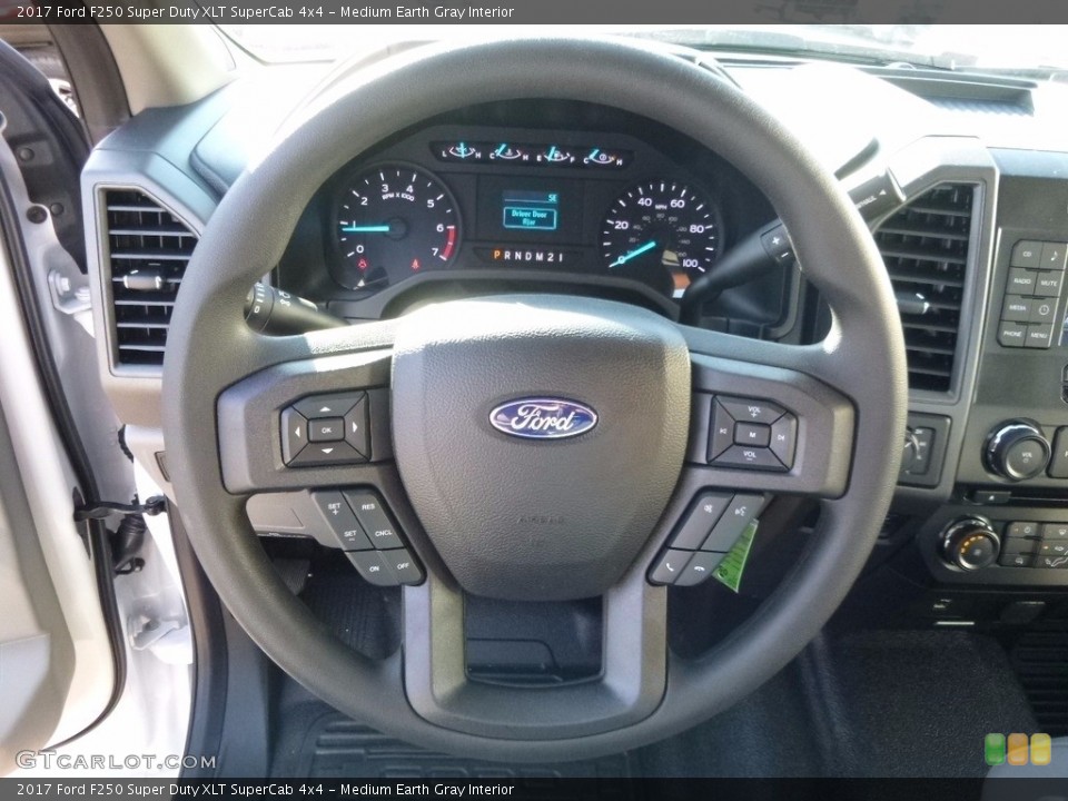 Medium Earth Gray Interior Steering Wheel for the 2017 Ford F250 Super Duty XLT SuperCab 4x4 #115886763