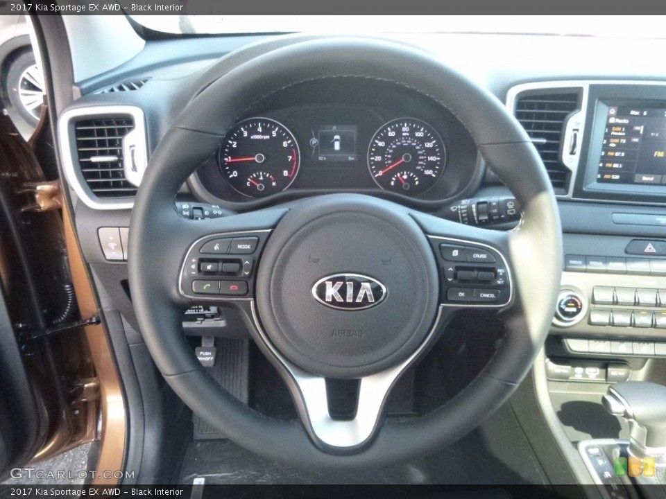 Black Interior Steering Wheel for the 2017 Kia Sportage EX AWD #115889877