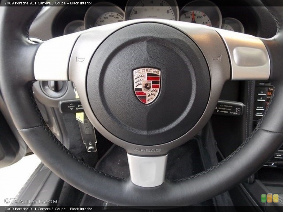 Black Interior Steering Wheel for the 2009 Porsche 911 Carrera S Coupe #115894065