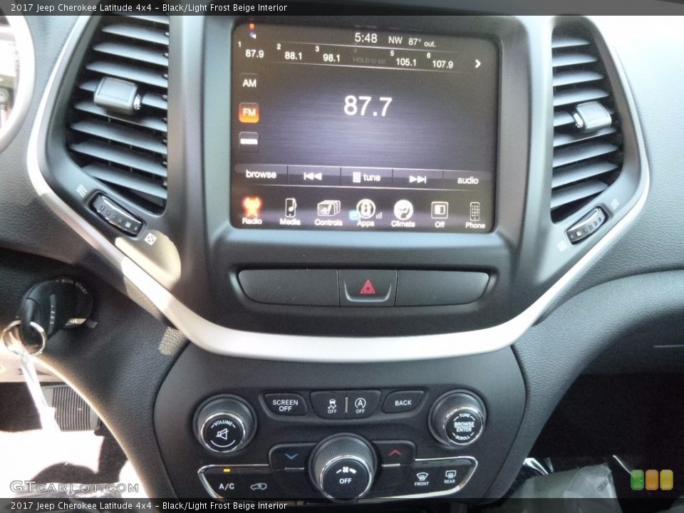 Black/Light Frost Beige Interior Controls for the 2017 Jeep Cherokee Latitude 4x4 #115942437