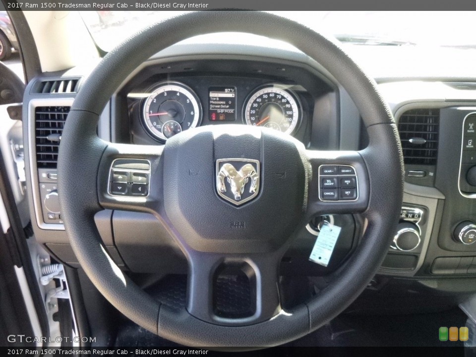 Black/Diesel Gray Interior Steering Wheel for the 2017 Ram 1500 Tradesman Regular Cab #115944546