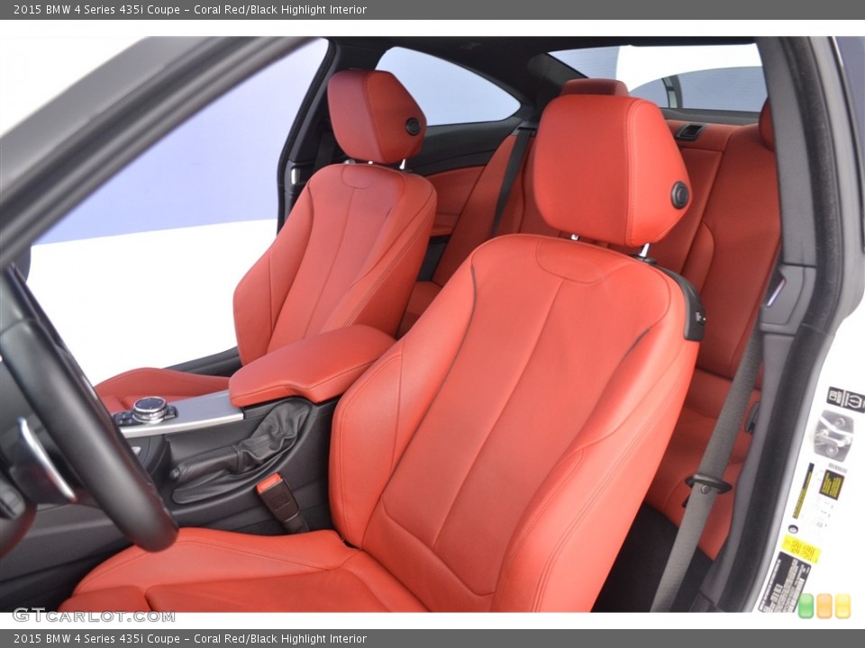 Coral Red/Black Highlight Interior Front Seat for the 2015 BMW 4 Series 435i Coupe #115962192