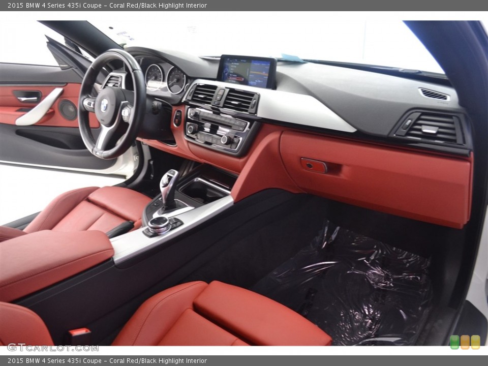 Coral Red/Black Highlight Interior Dashboard for the 2015 BMW 4 Series 435i Coupe #115962261