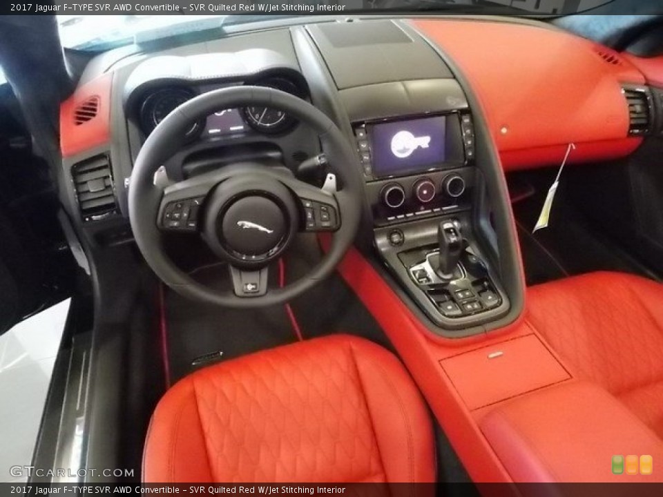 SVR Quilted Red W/Jet Stitching Interior Dashboard for the 2017 Jaguar F-TYPE SVR AWD Convertible #115964298