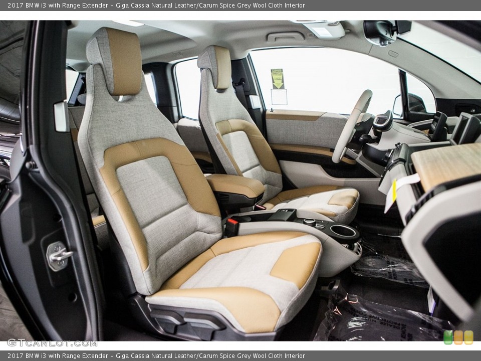 Giga Cassia Natural Leather/Carum Spice Grey Wool Cloth Interior Photo for the 2017 BMW i3 with Range Extender #115972081