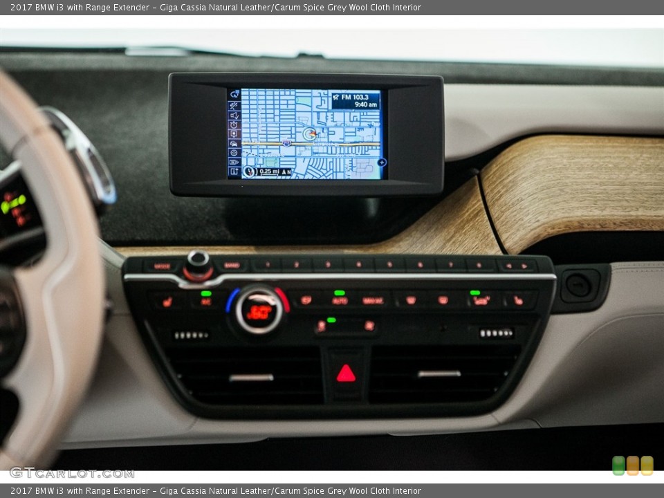 Giga Cassia Natural Leather/Carum Spice Grey Wool Cloth Interior Controls for the 2017 BMW i3 with Range Extender #115972162
