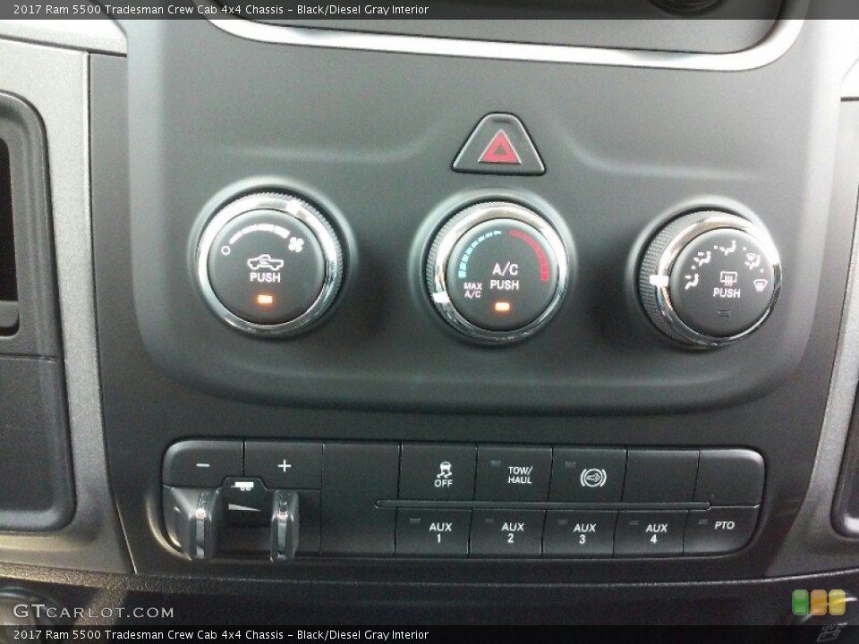 Black/Diesel Gray Interior Controls for the 2017 Ram 5500 Tradesman Crew Cab 4x4 Chassis #115989002