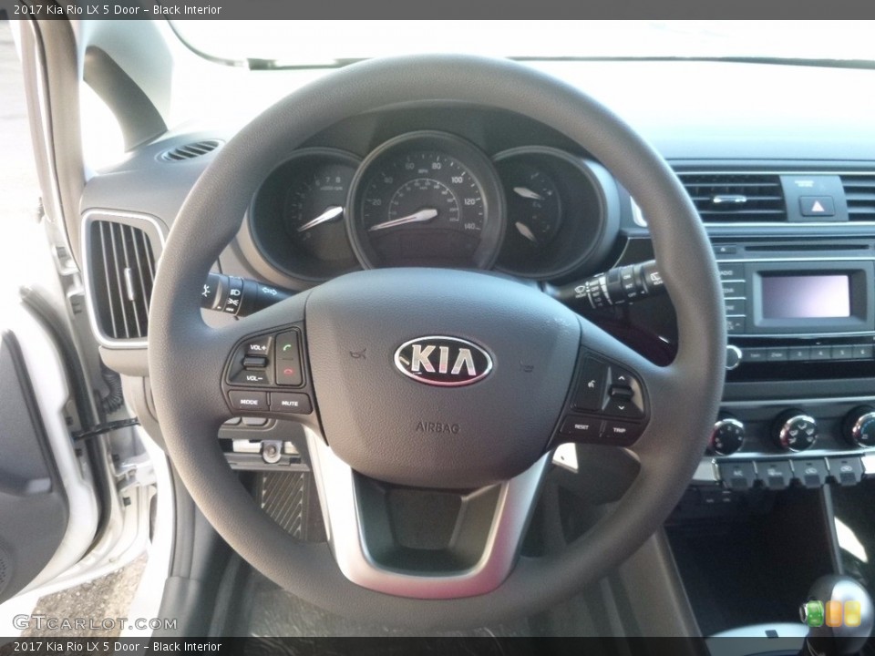 Black Interior Steering Wheel for the 2017 Kia Rio LX 5 Door #115993974