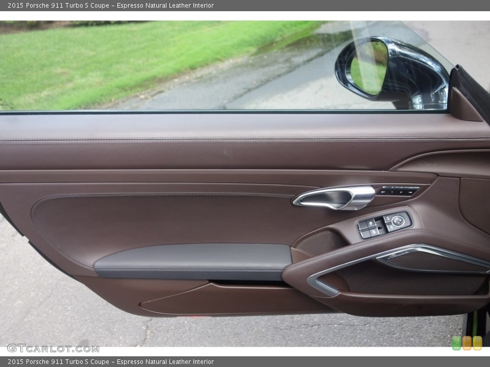 Espresso Natural Leather Interior Door Panel for the 2015 Porsche 911 Turbo S Coupe #115999833