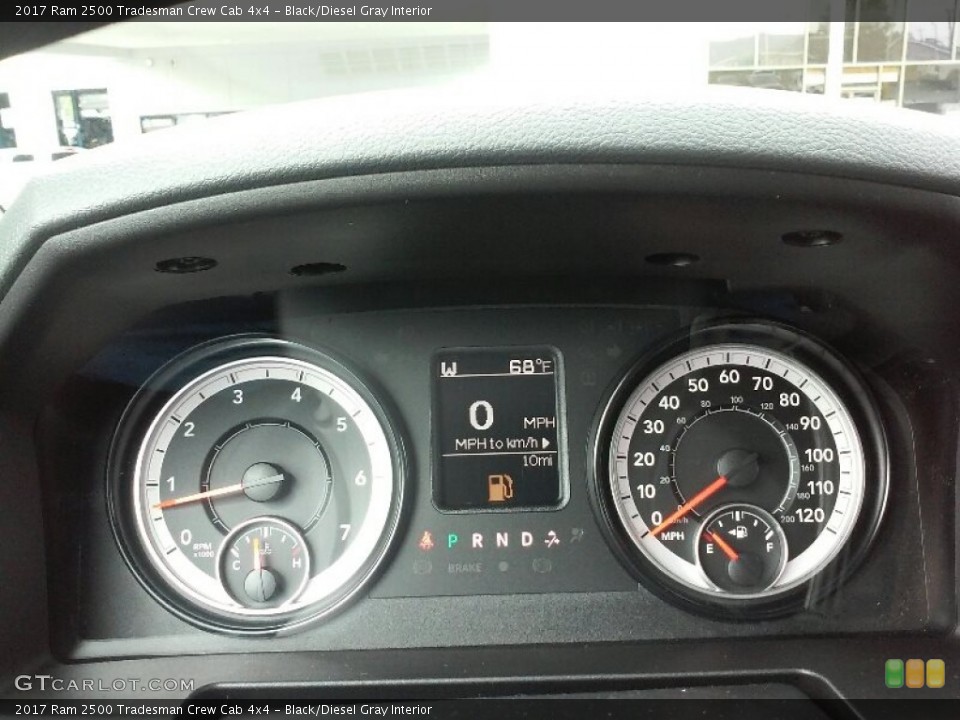 Black/Diesel Gray Interior Gauges for the 2017 Ram 2500 Tradesman Crew Cab 4x4 #116005416