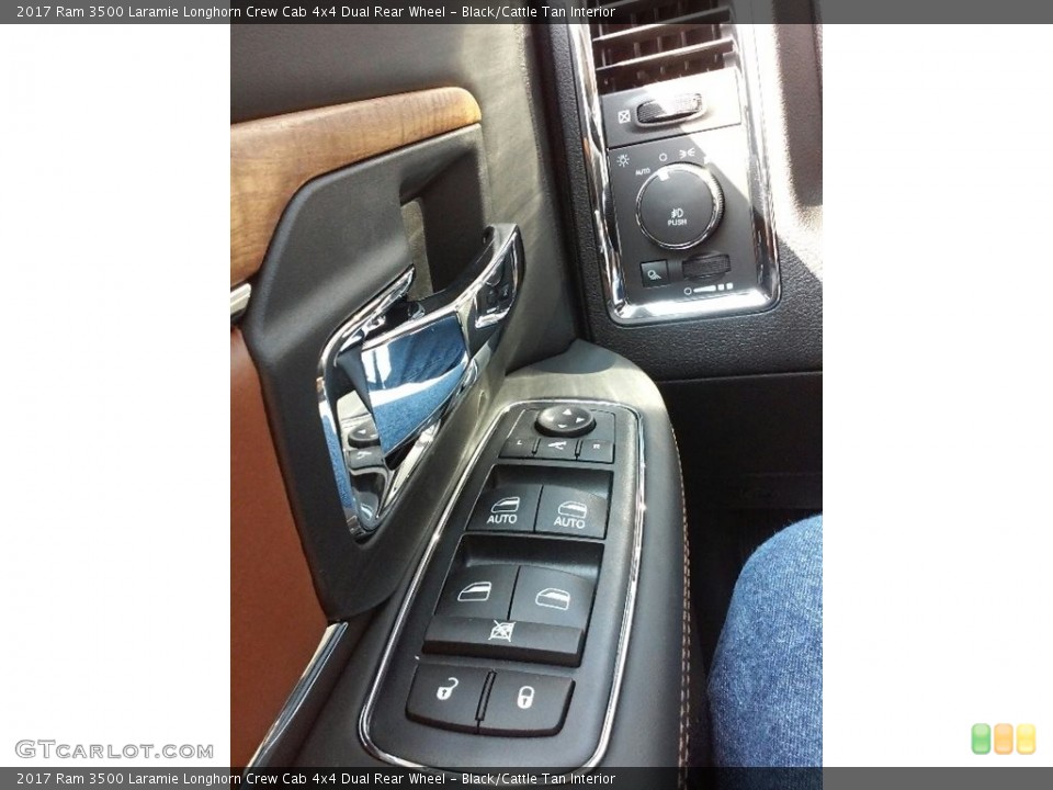 Black/Cattle Tan Interior Controls for the 2017 Ram 3500 Laramie Longhorn Crew Cab 4x4 Dual Rear Wheel #116005953