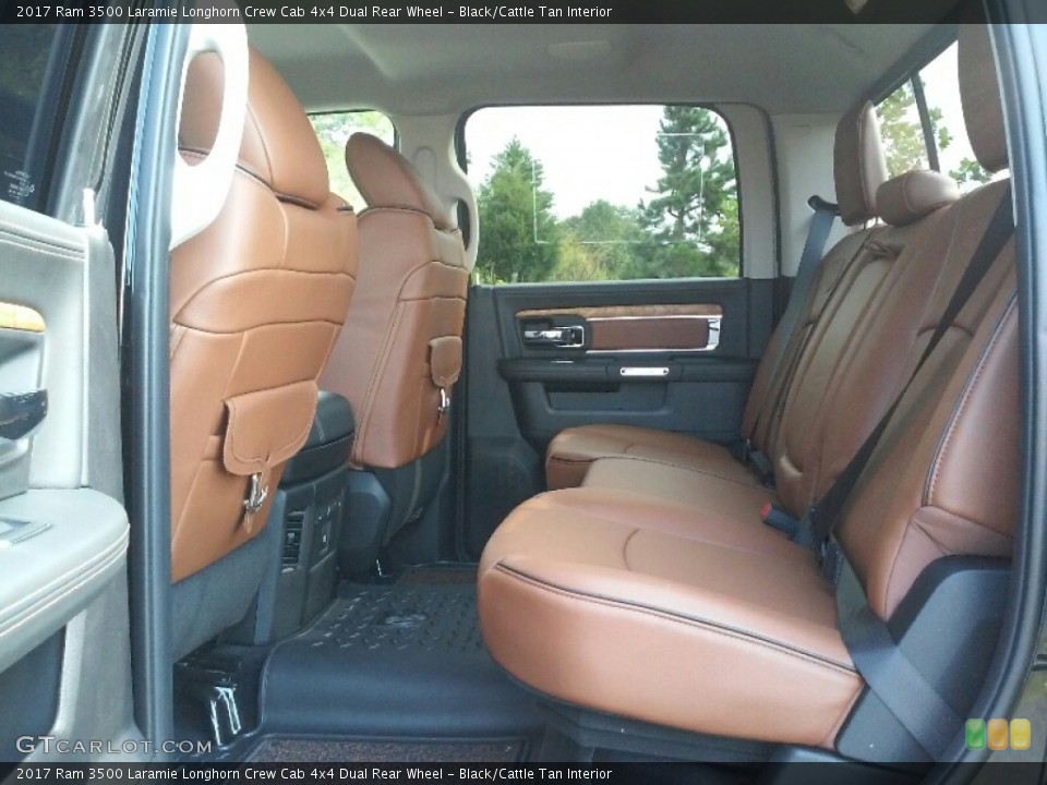 Black/Cattle Tan Interior Rear Seat for the 2017 Ram 3500 Laramie Longhorn Crew Cab 4x4 Dual Rear Wheel #116007003