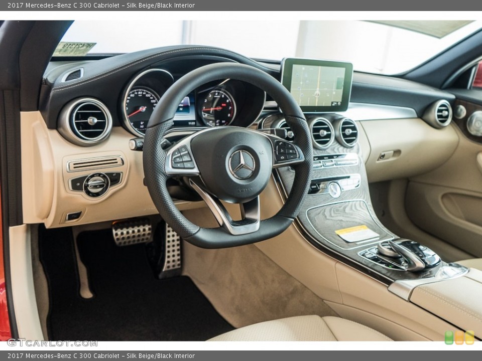 Silk Beige/Black Interior Dashboard for the 2017 Mercedes-Benz C 300 Cabriolet #116012049