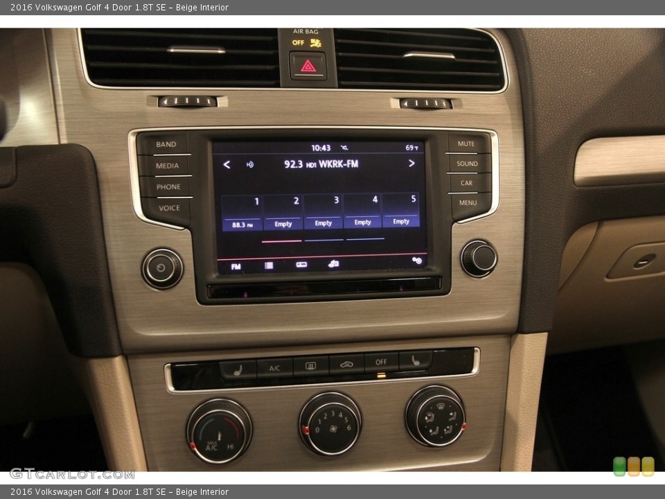 Beige Interior Controls for the 2016 Volkswagen Golf 4 Door 1.8T SE #116021952