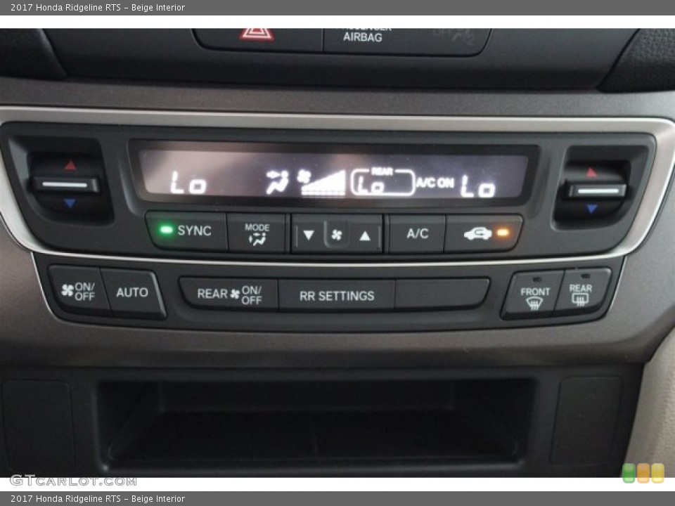 Beige Interior Controls for the 2017 Honda Ridgeline RTS #116030538