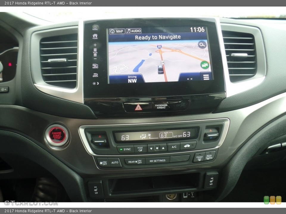 Black Interior Navigation for the 2017 Honda Ridgeline RTL-T AWD #116038860