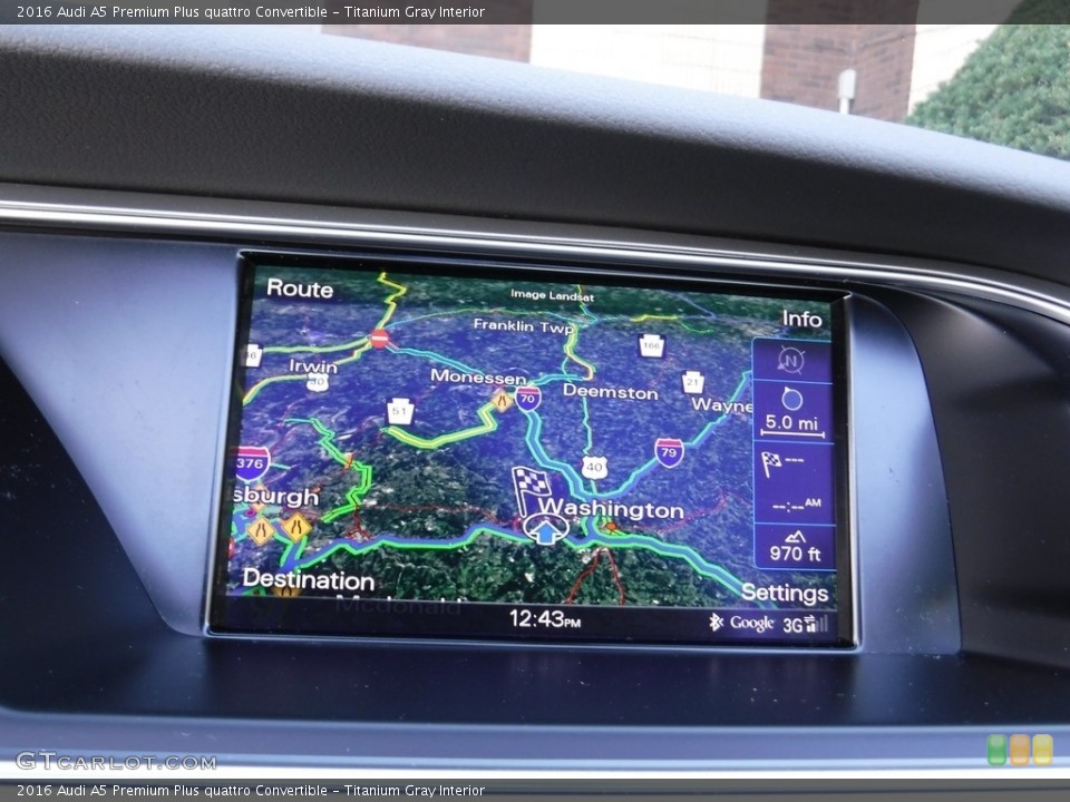 Titanium Gray Interior Navigation for the 2016 Audi A5 Premium Plus quattro Convertible #116042346