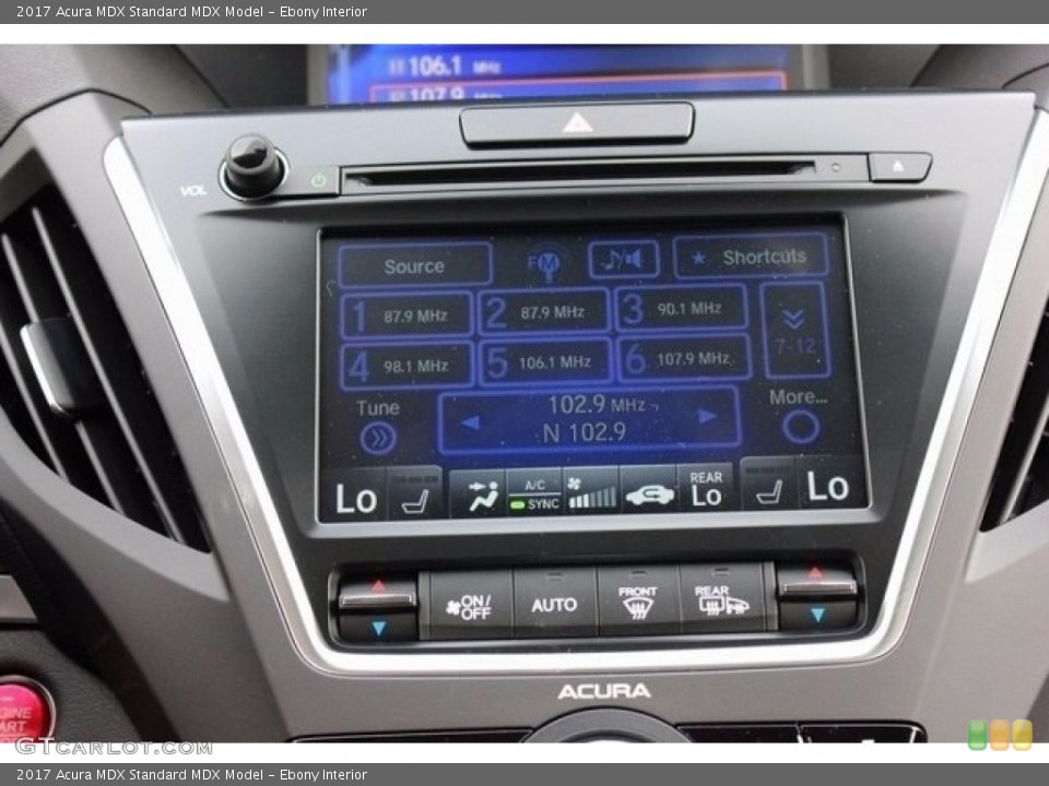 Ebony Interior Controls for the 2017 Acura MDX  #116044506
