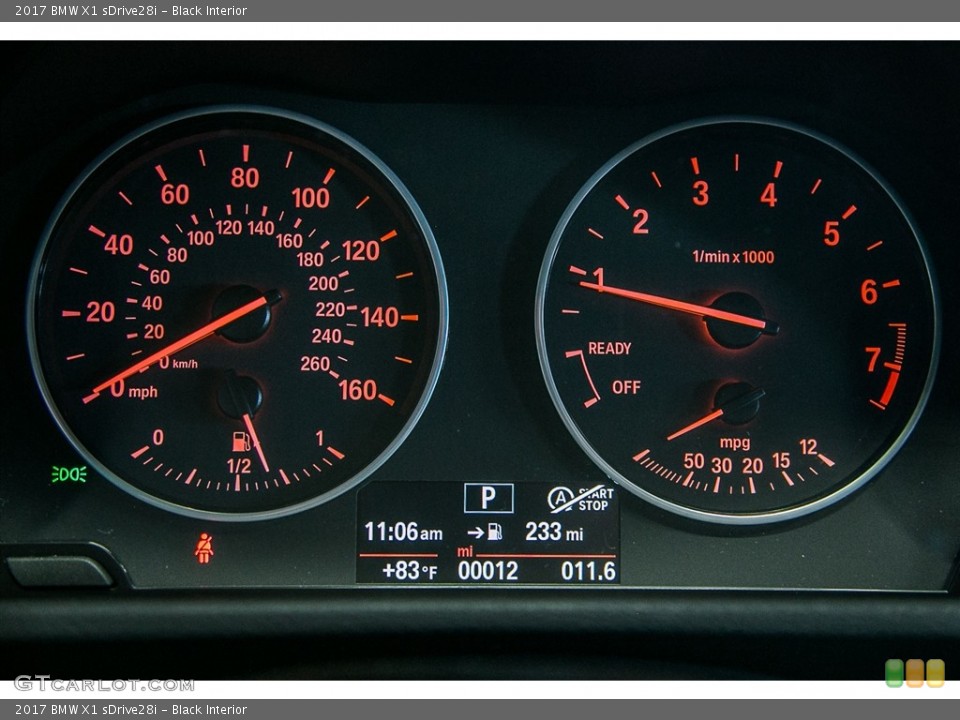 Black Interior Gauges for the 2017 BMW X1 sDrive28i #116048400
