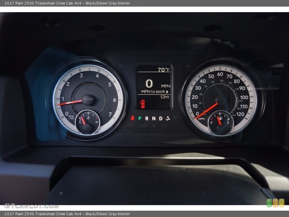 Black/Diesel Gray Interior Gauges for the 2017 Ram 2500 Tradesman Crew Cab 4x4 #116067431