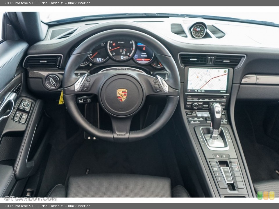 Black Interior Dashboard for the 2016 Porsche 911 Turbo Cabriolet #116088422