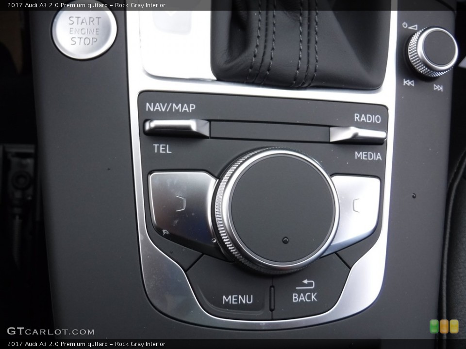 Rock Gray Interior Controls for the 2017 Audi A3 2.0 Premium quttaro #116106741