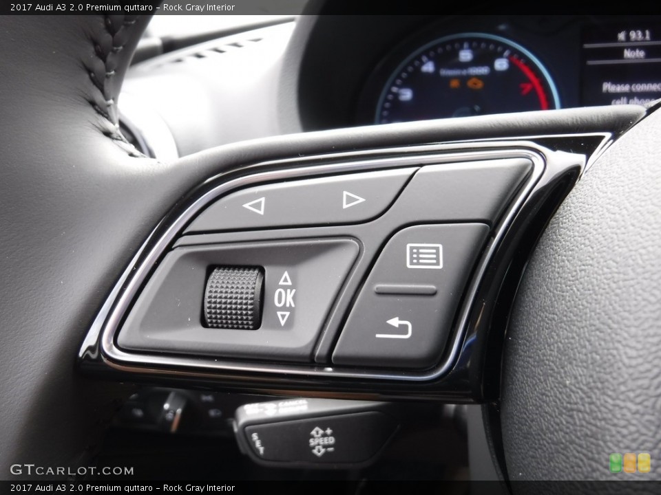 Rock Gray Interior Controls for the 2017 Audi A3 2.0 Premium quttaro #116106828