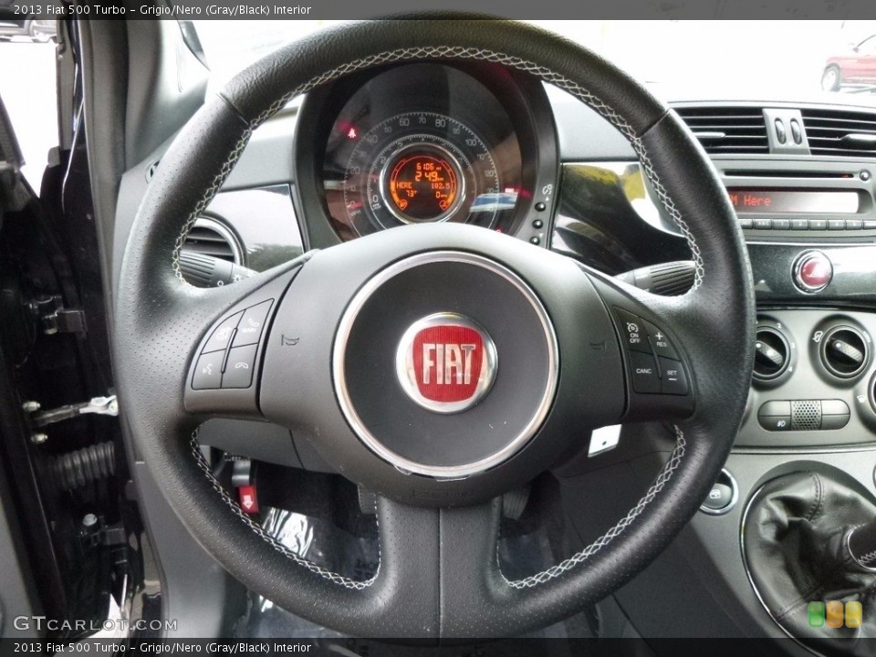 Grigio/Nero (Gray/Black) Interior Steering Wheel for the 2013 Fiat 500 Turbo #116120402