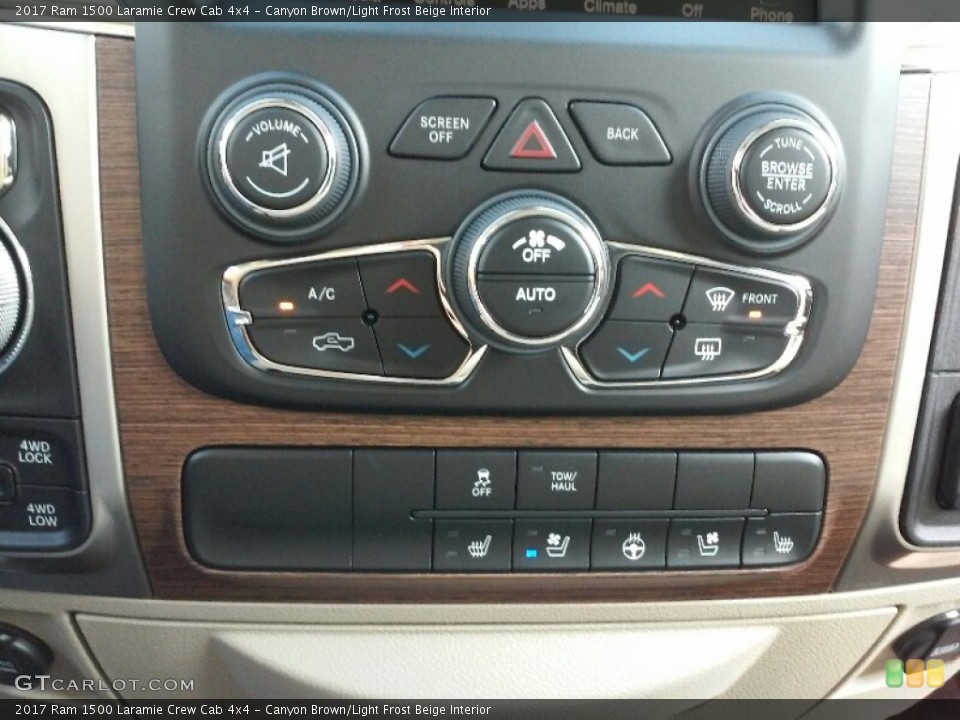 Canyon Brown/Light Frost Beige Interior Controls for the 2017 Ram 1500 Laramie Crew Cab 4x4 #116147240