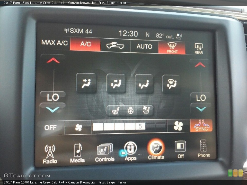 Canyon Brown/Light Frost Beige Interior Controls for the 2017 Ram 1500 Laramie Crew Cab 4x4 #116147300