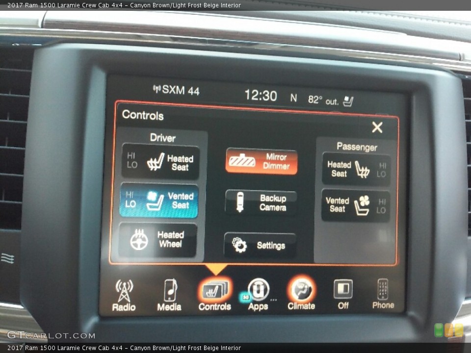 Canyon Brown/Light Frost Beige Interior Controls for the 2017 Ram 1500 Laramie Crew Cab 4x4 #116147324