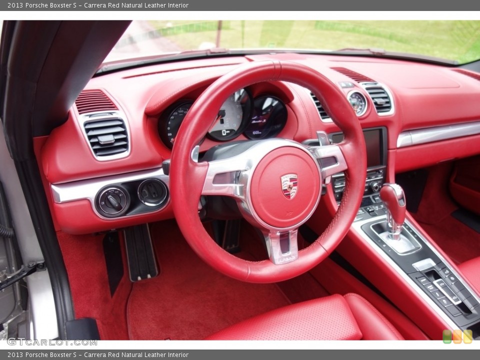 Carrera Red Natural Leather Interior Steering Wheel for the 2013 Porsche Boxster S #116152904