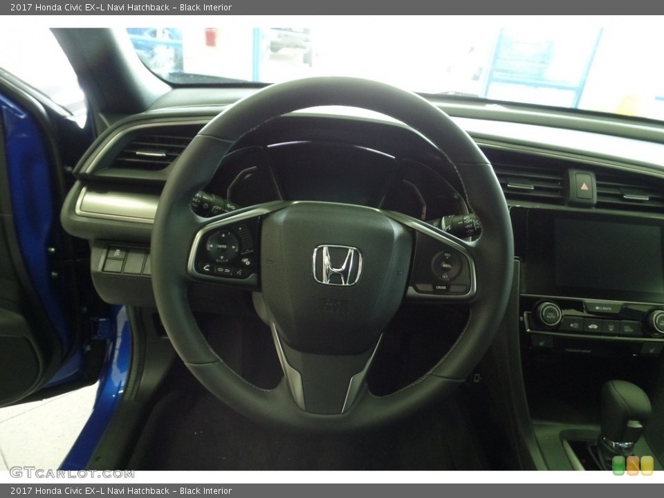 Black Interior Steering Wheel for the 2017 Honda Civic EX-L Navi Hatchback #116161118