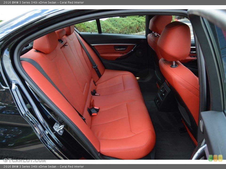 Coral Red Interior Rear Seat for the 2016 BMW 3 Series 340i xDrive Sedan #116191085
