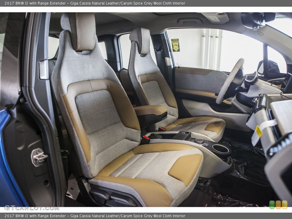 Giga Cassia Natural Leather/Carum Spice Grey Wool Cloth Interior Photo for the 2017 BMW i3 with Range Extender #116192243