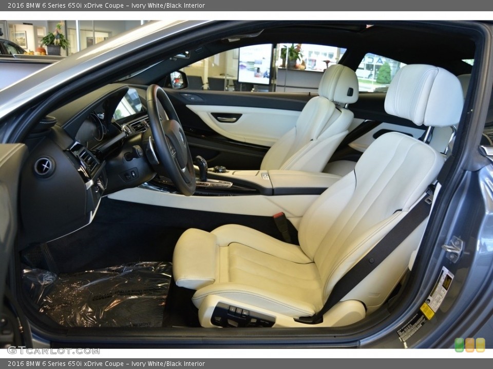 Ivory White/Black Interior Front Seat for the 2016 BMW 6 Series 650i xDrive Coupe #116192555