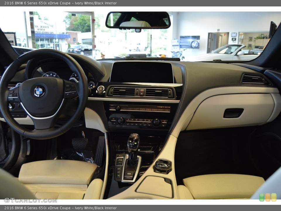 Ivory White/Black Interior Dashboard for the 2016 BMW 6 Series 650i xDrive Coupe #116192594
