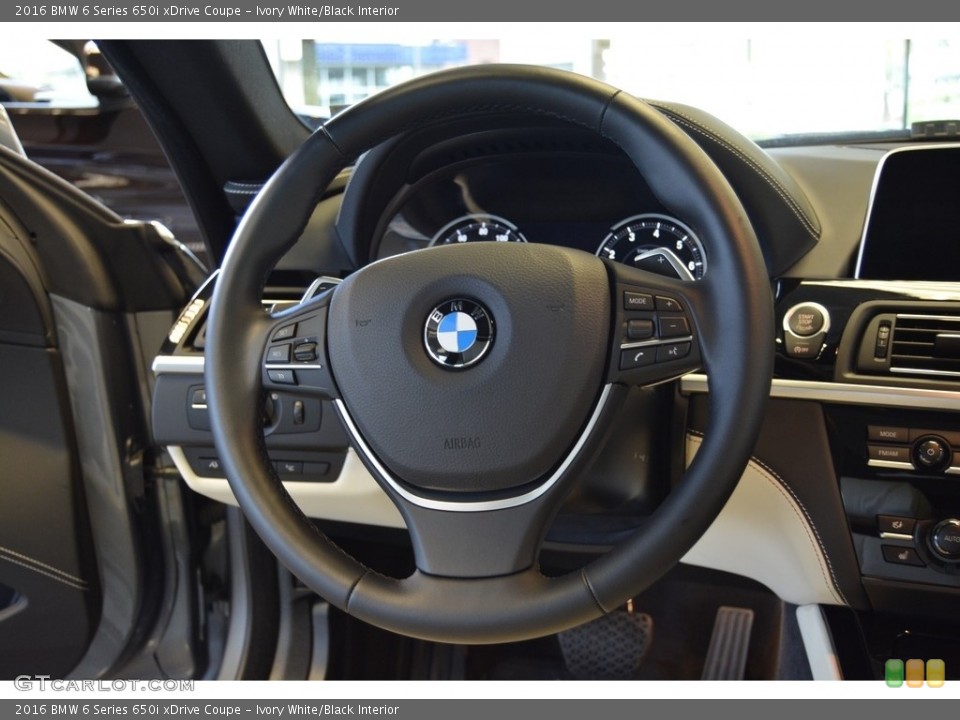 Ivory White/Black Interior Steering Wheel for the 2016 BMW 6 Series 650i xDrive Coupe #116192627