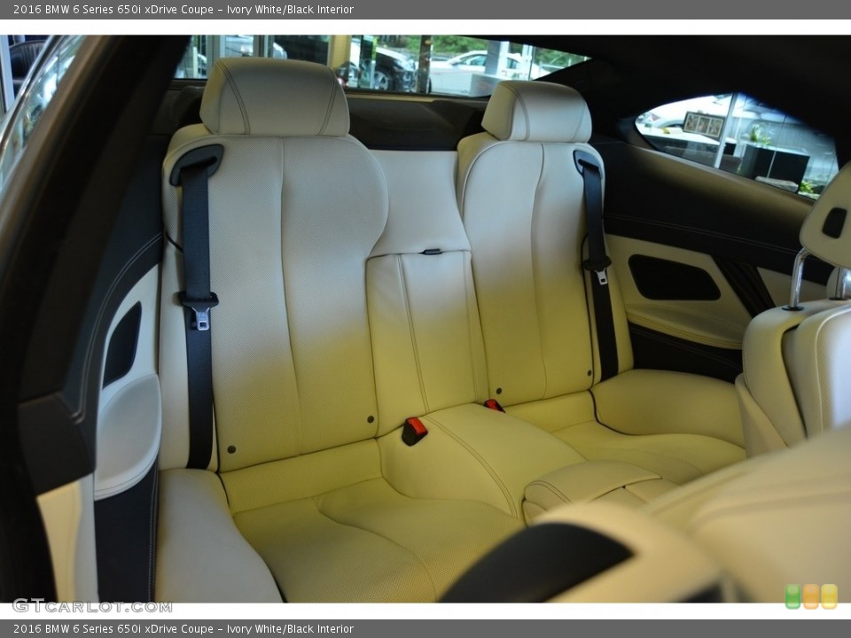 Ivory White/Black Interior Rear Seat for the 2016 BMW 6 Series 650i xDrive Coupe #116192690