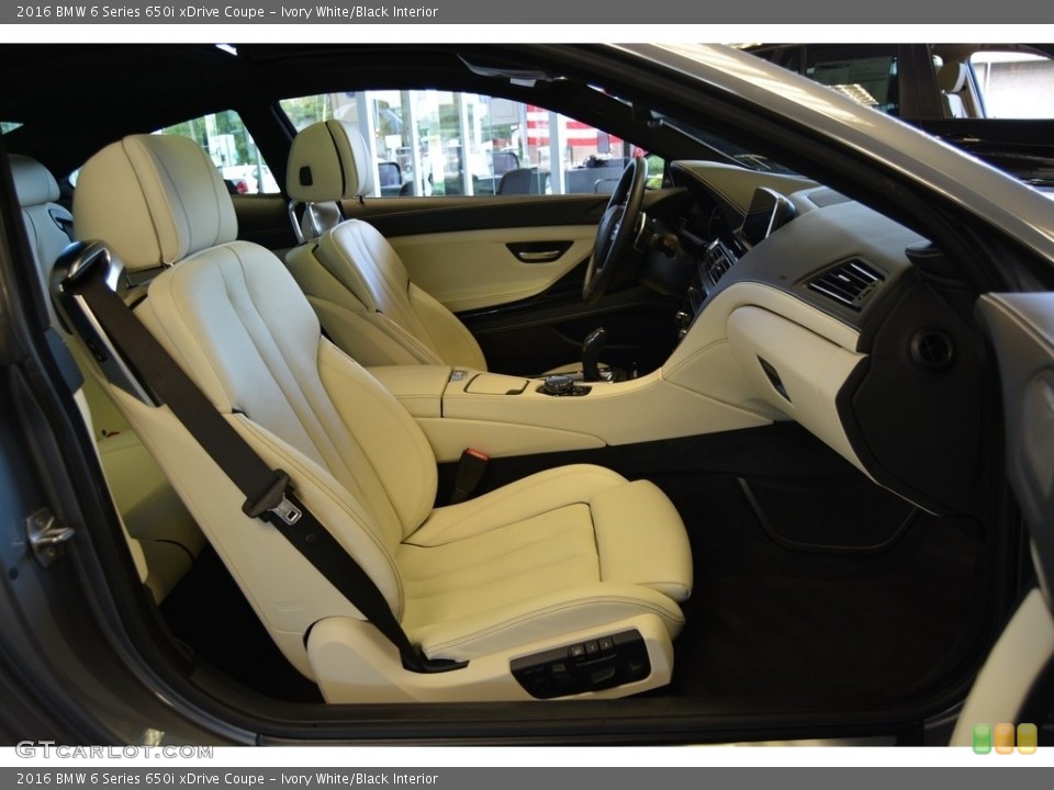 Ivory White/Black Interior Front Seat for the 2016 BMW 6 Series 650i xDrive Coupe #116192711