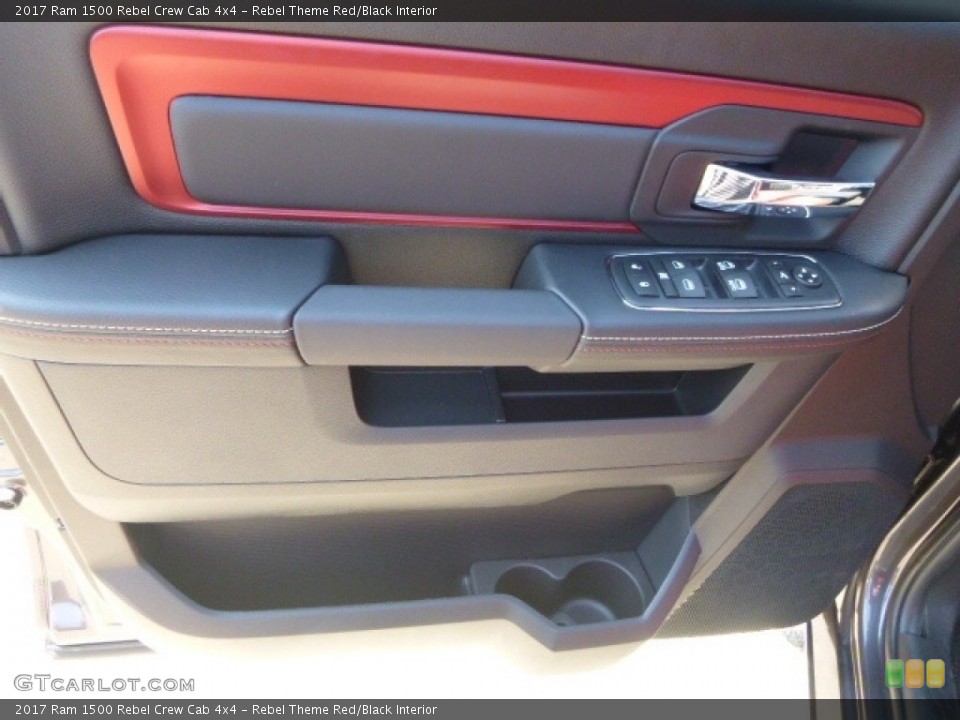 Rebel Theme Red/Black Interior Door Panel for the 2017 Ram 1500 Rebel Crew Cab 4x4 #116196681
