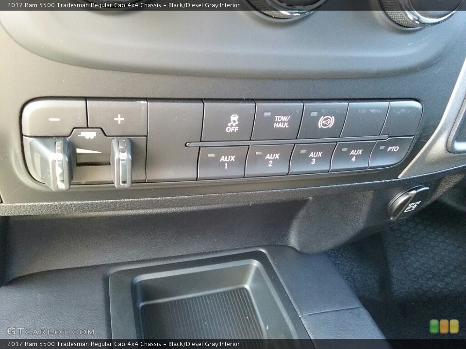 Black/Diesel Gray Interior Controls for the 2017 Ram 5500 Tradesman Regular Cab 4x4 Chassis #116202822