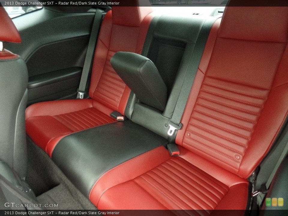 Radar Red/Dark Slate Gray Interior Rear Seat for the 2013 Dodge Challenger SXT #116210103