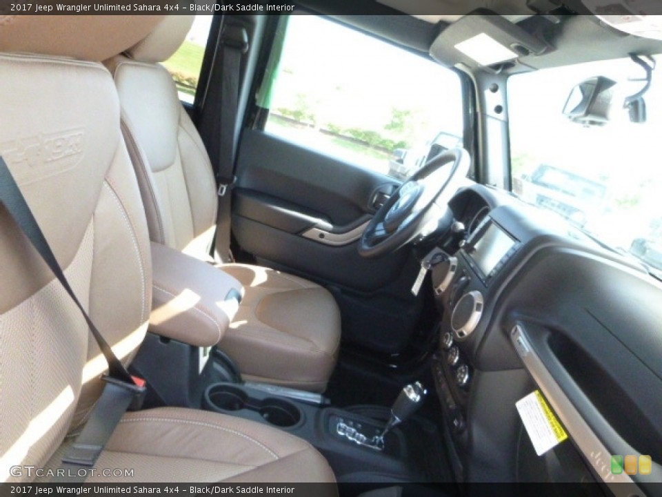 Black/Dark Saddle Interior Front Seat for the 2017 Jeep Wrangler Unlimited Sahara 4x4 #116214372