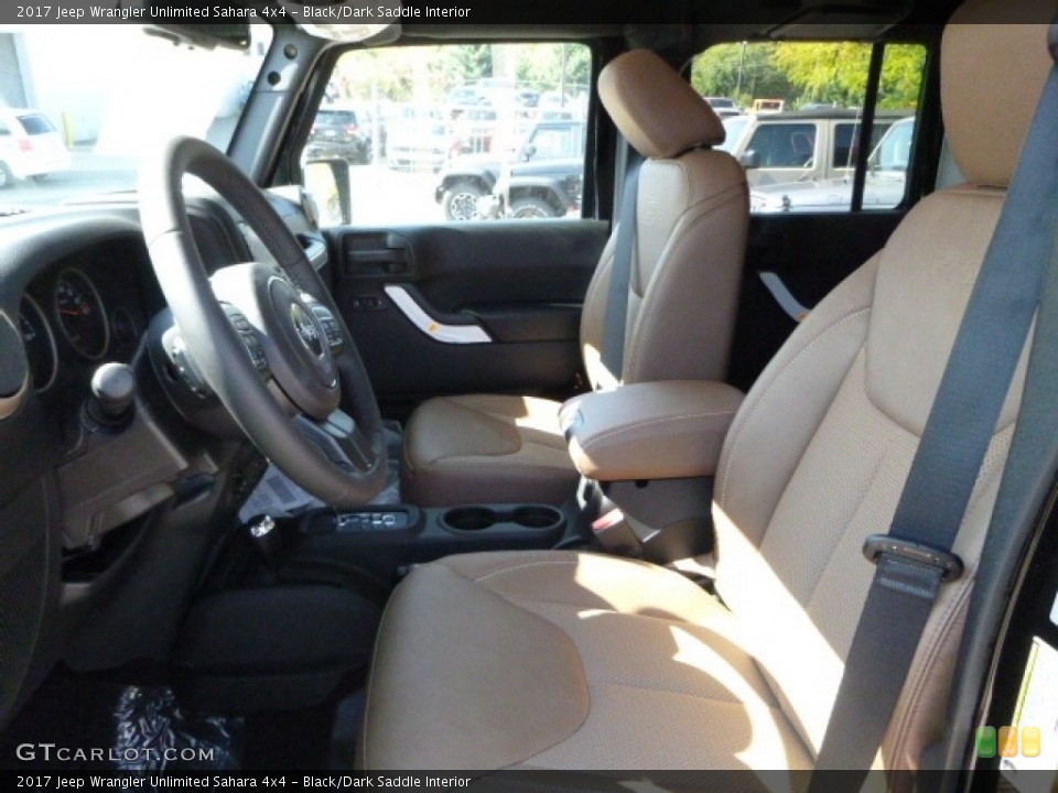 Black/Dark Saddle Interior Front Seat for the 2017 Jeep Wrangler Unlimited Sahara 4x4 #116214453