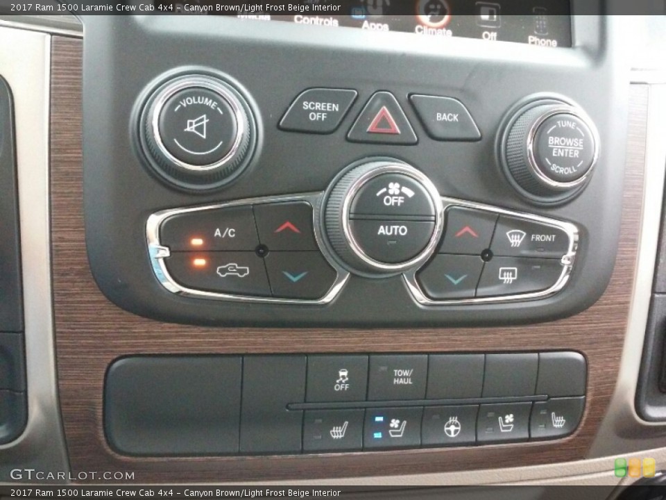 Canyon Brown/Light Frost Beige Interior Controls for the 2017 Ram 1500 Laramie Crew Cab 4x4 #116249317