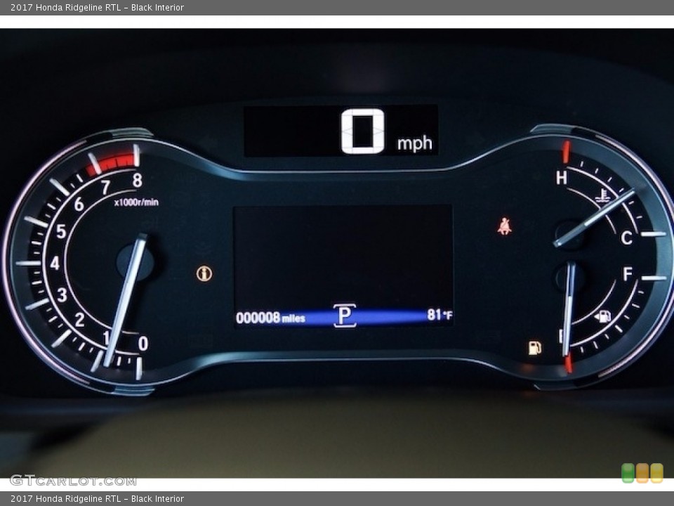 Black Interior Gauges for the 2017 Honda Ridgeline RTL #116265621