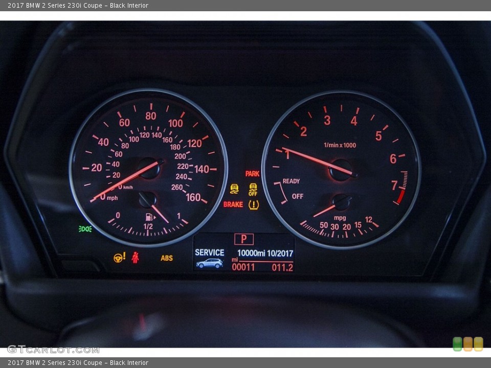 Black Interior Gauges for the 2017 BMW 2 Series 230i Coupe #116294535