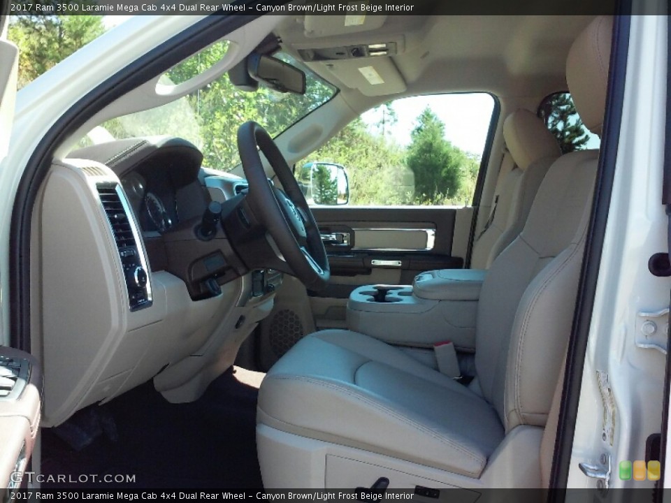 Canyon Brown/Light Frost Beige Interior Photo for the 2017 Ram 3500 Laramie Mega Cab 4x4 Dual Rear Wheel #116300321